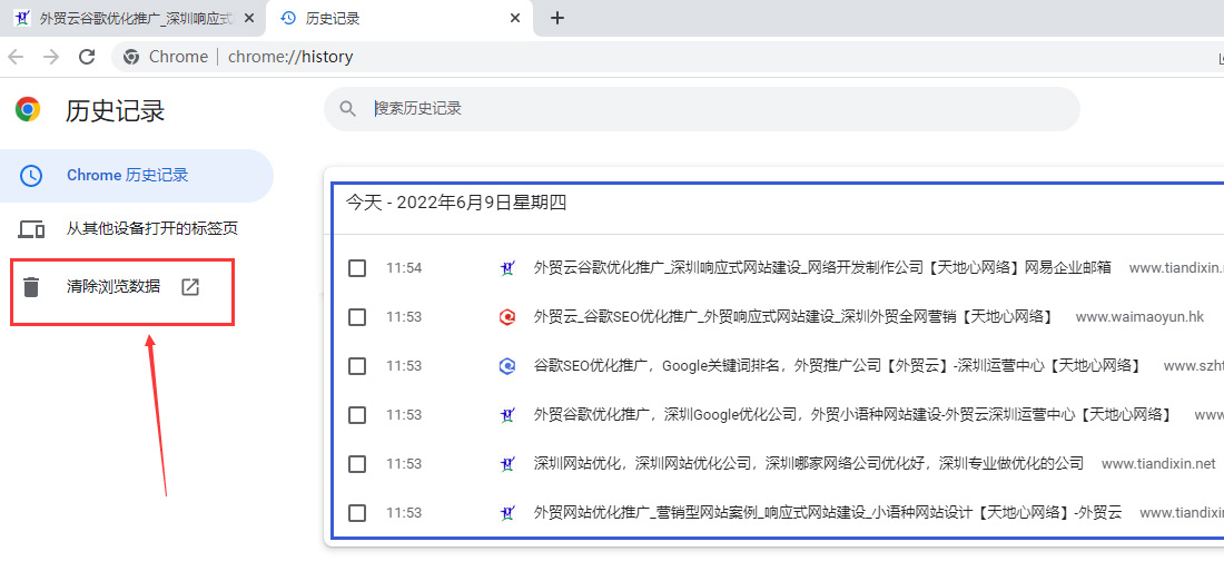 繁落信息技術(shù)刪除谷歌瀏覽器刪除歷史記錄